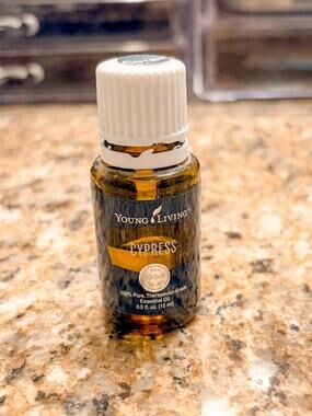 Young Living Cypress Essential Oil, 15 mL bottle, Half left